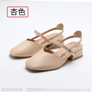 包头凉鞋女2021年新款夏季休闲小仙女风ins潮中跟粗跟大小码女鞋