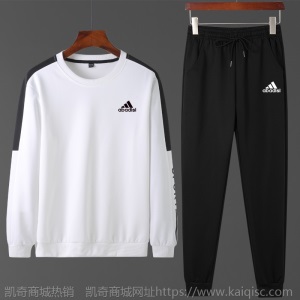 休闲套装男2021春秋季潮流潮牌时尚印花卫衣运动套装秋装两件套新