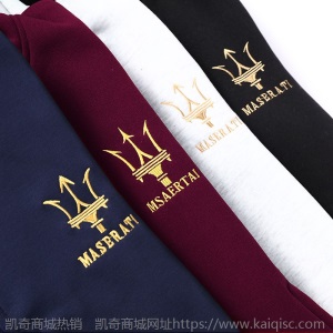 冬季加绒男装休闲运动服套装外套男加厚休闲时尚连帽玛莎拉蒂潮