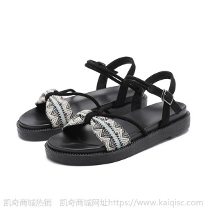 厚底两穿凉鞋女2021年新款夏季软底平底休闲韩版一字带大小码女鞋