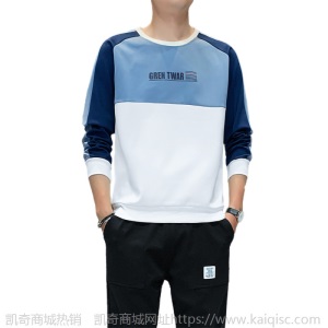 秋季男士运动休闲套装男潮流新款潮牌圆领卫衣服青少年帅气两件套