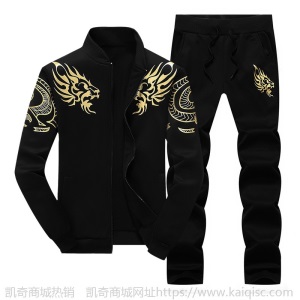 2019新款休闲运动套装男士外套潮流帅气立领衣服男春秋卫衣两件套