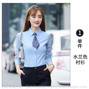 职业衬衫男女同款工作服正装商务销售面试上班穿棉衬衣绣LOGO长袖