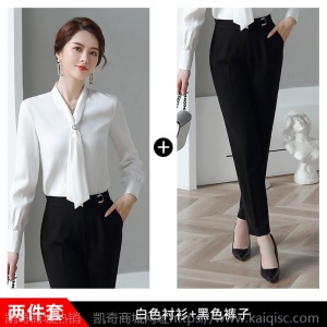 长袖衬衣女职业时尚韩版2019秋季新款白色衬衫气质女装工装工作服