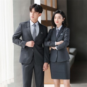 灰色工作服售楼职业装高端女人西装套装气质公务员面试服装商务ol
