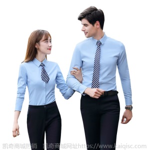 职业衬衫男女同款工作服正装商务销售面试上班穿棉衬衣绣LOGO长袖
