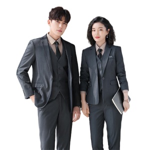 灰色工作服售楼职业装高端女人西装套装气质公务员面试服装商务ol