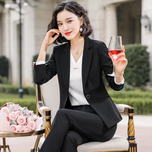 休闲时尚气质西服2019新款OL小香风名媛职业装韩版红色西装套装女