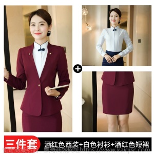 2020春夏新款职业套装女装高端酒店前台中式马甲工作服珠宝店制服