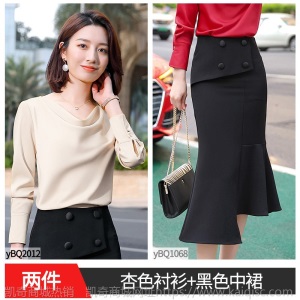 红色衬衫女春秋时尚气质洋气宽松上衣设计感小众丝滑缎面雪纺衬衣