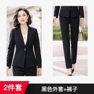 休闲时尚气质西服2019新款OL小香风名媛职业装韩版红色西装套装女