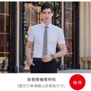 商务正装气质职业上班衬衣修身平纹夏装工作服男女同款短袖衬衫