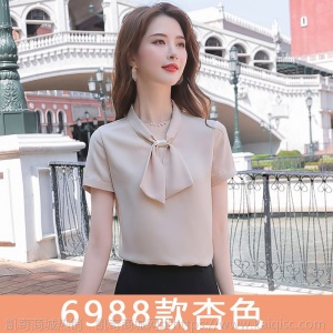 职业装短袖衬衫女2020夏季新款时尚气质衬衣珠宝店酒店工作服上衣