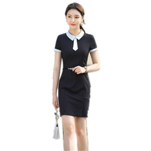 2020春新款修身显瘦教师白领会所美容院珠宝店工作服职业连衣裙女