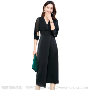 黑色名媛连衣裙气质女神范衣服收腰显瘦职业工作服2021春夏季新款