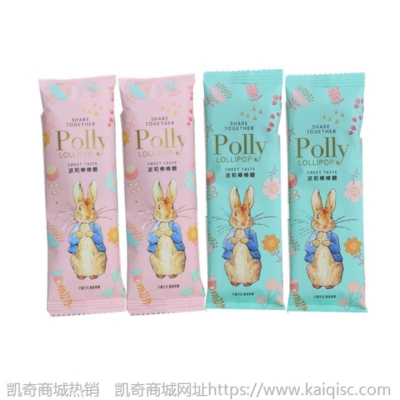 龙客波莉棒棒 Polly长耳兔水果牛奶味硬棒喜糖零散批发24斤/箱