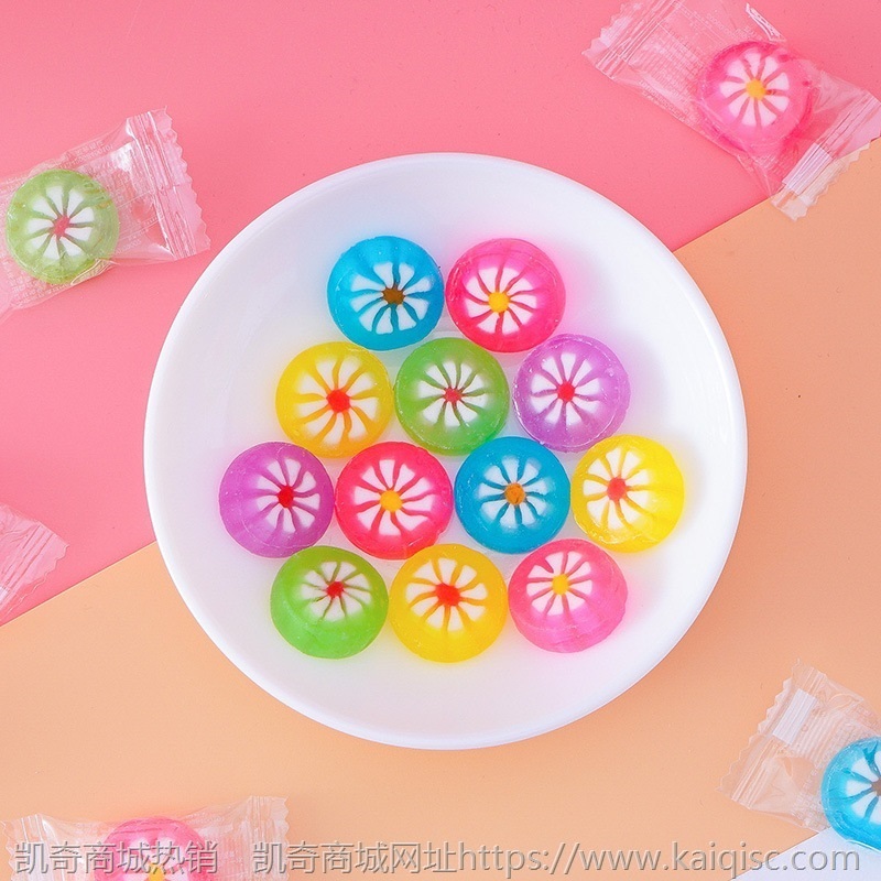 网红水果切片糖500g创意手工硬糖儿童可爱卡通婚庆喜糖果散装批发