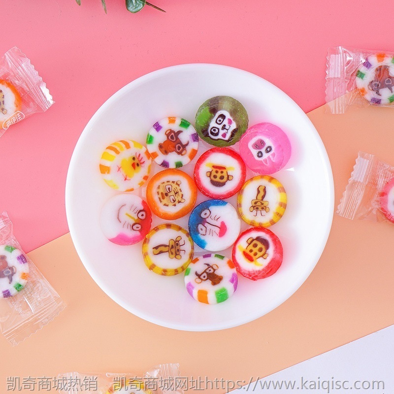 网红水果切片糖500g创意手工硬糖儿童可爱卡通婚庆喜糖果散装批发