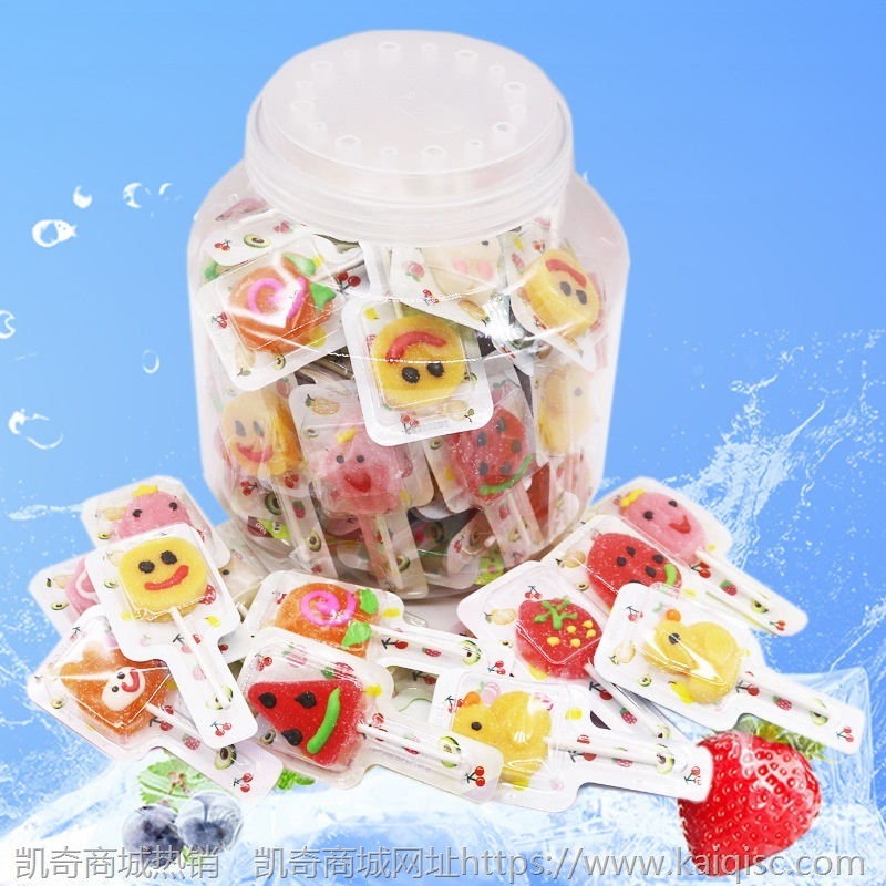 【果汁棒棒糖】鑫福记盒装水果切片糖儿童零食糖果喜糖棒棒糖批发