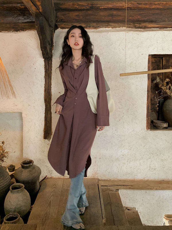 任小艺Lit e mode8.18新品 9.5折+满减秋季长款衬衫连衣裙女