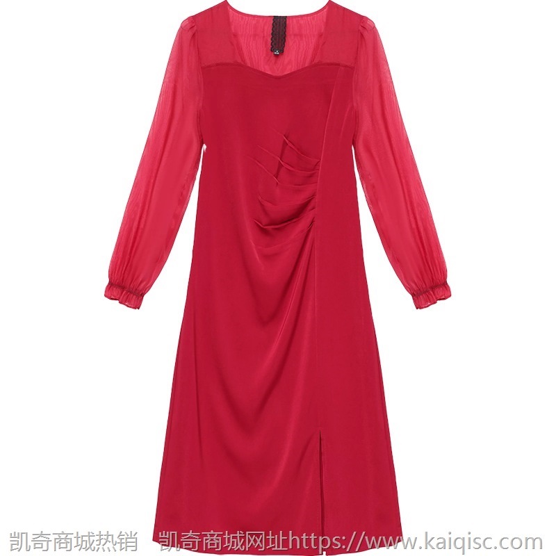 红色连衣裙女2021年新款韩版时尚修身显瘦洋气女士大码气质裙子潮