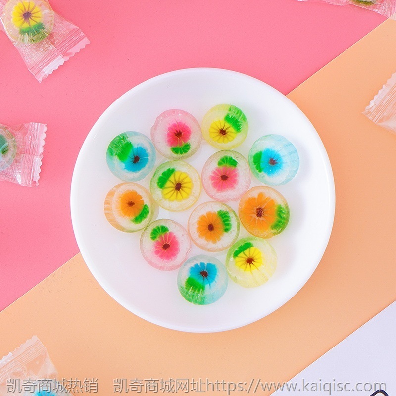网红水果切片糖500g创意手工硬糖儿童可爱卡通婚庆喜糖果散装批发