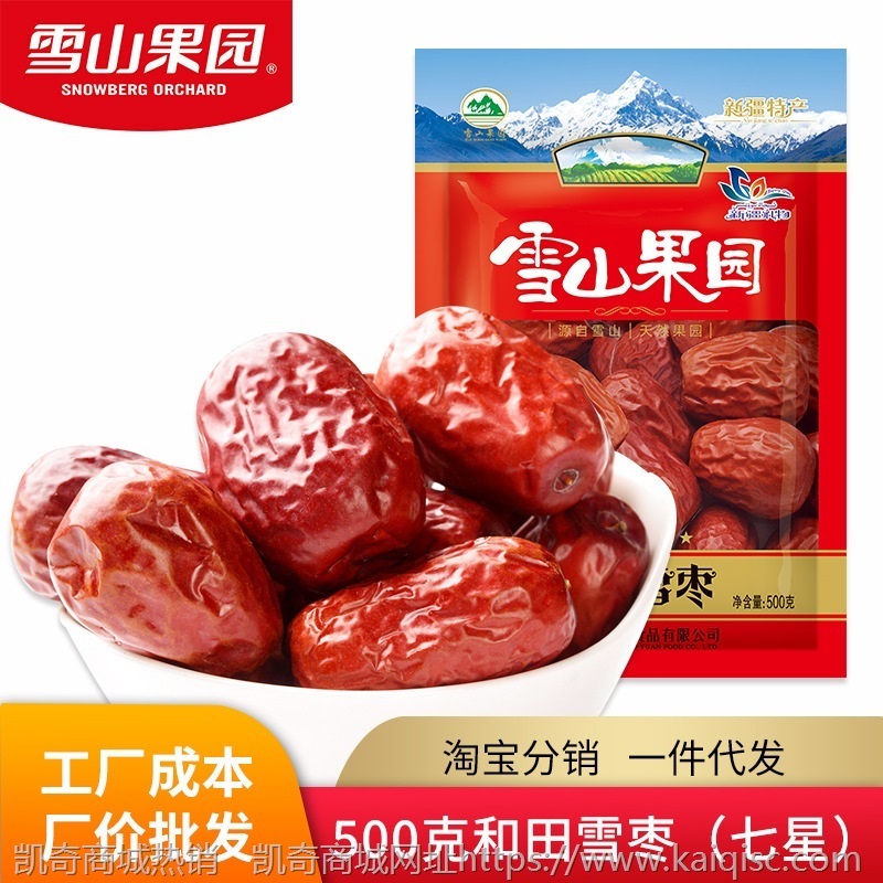 雪山果园 新疆和田大枣 雪枣500g 新疆红枣 零食干果