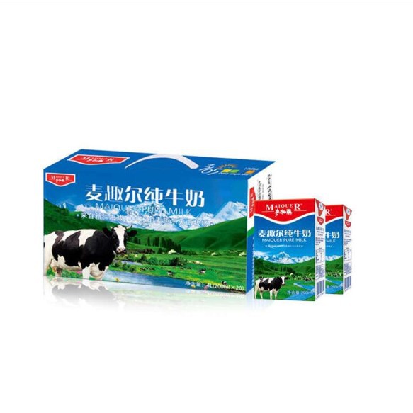 新疆麦趣尔纯牛奶盒装天山牧场全脂鲜牛奶麦趣尔牛奶20盒整箱包邮
