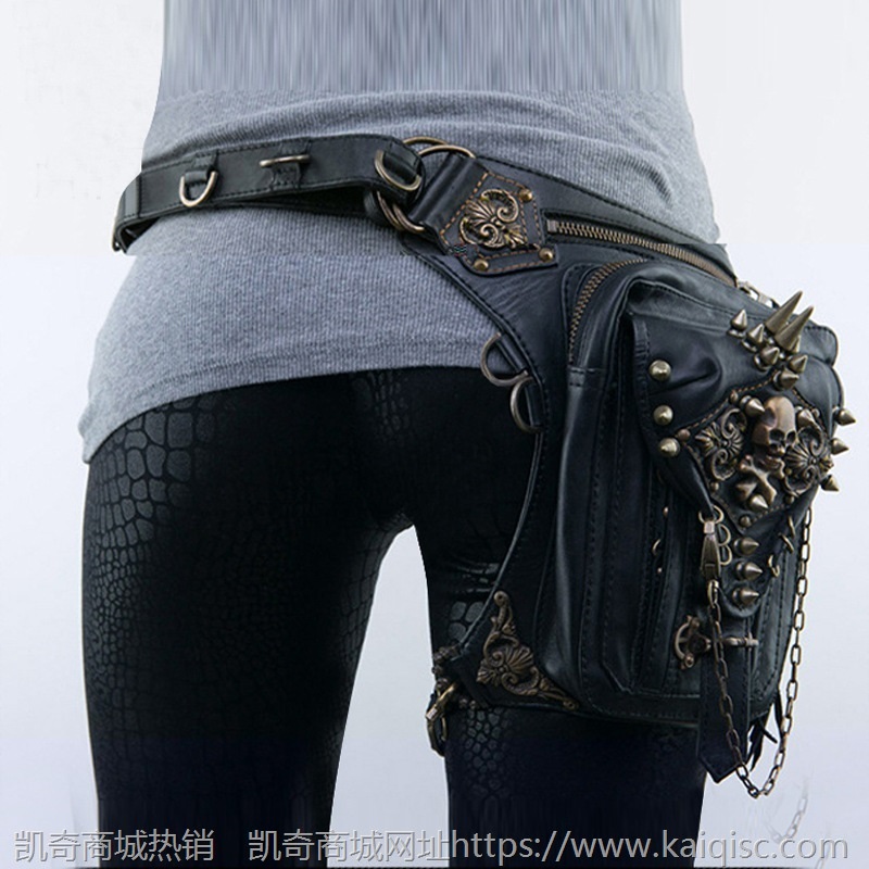 wish凯奇lazada蒸汽朋克机车包单肩斜挎包女手机腰包潮流时尚配饰