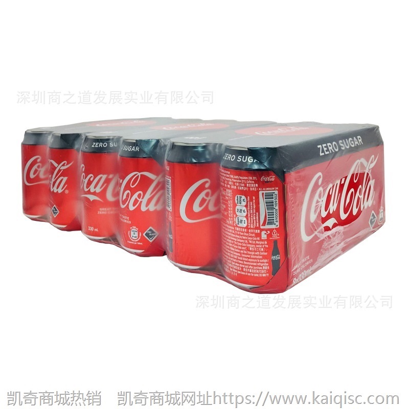 香港进口 港版可口可乐太古零度原味汽水易拉罐 330ml*24罐/箱