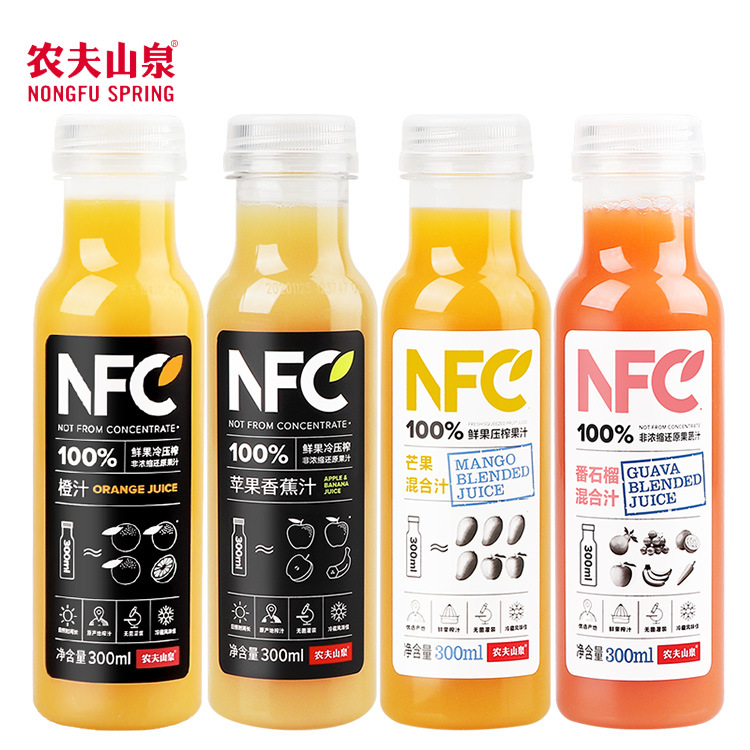 农夫山泉NFC果汁300ml果蔬橙汁芒果番石榴纯果汁饮料鲜榨整箱批发