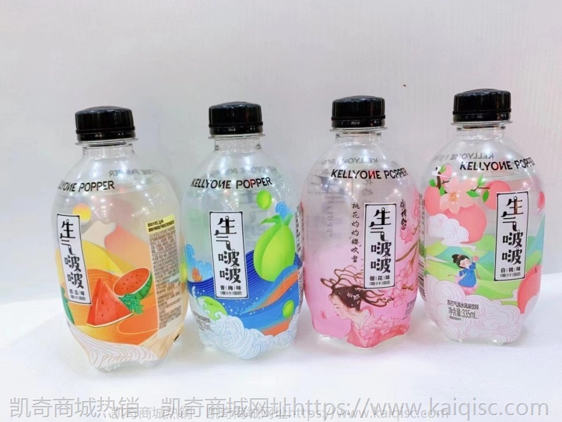 娃哈哈生气啵啵苏打气泡水335ml 西瓜白桃青梅樱花味