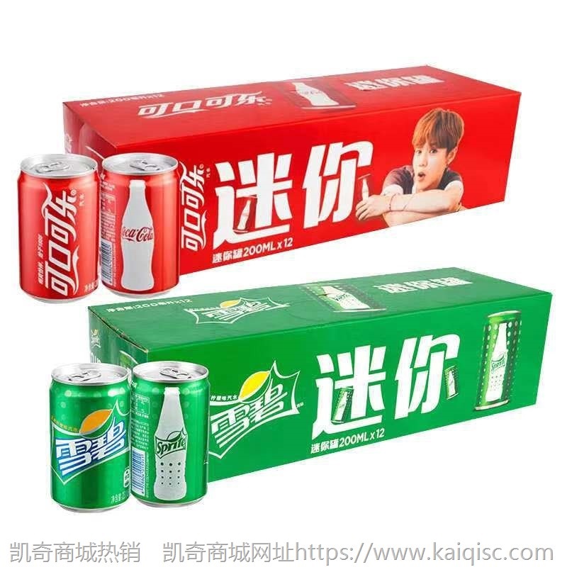 可口可乐迷你罐200ml*12罐装整箱 雪碧无糖零度0度听装小可乐