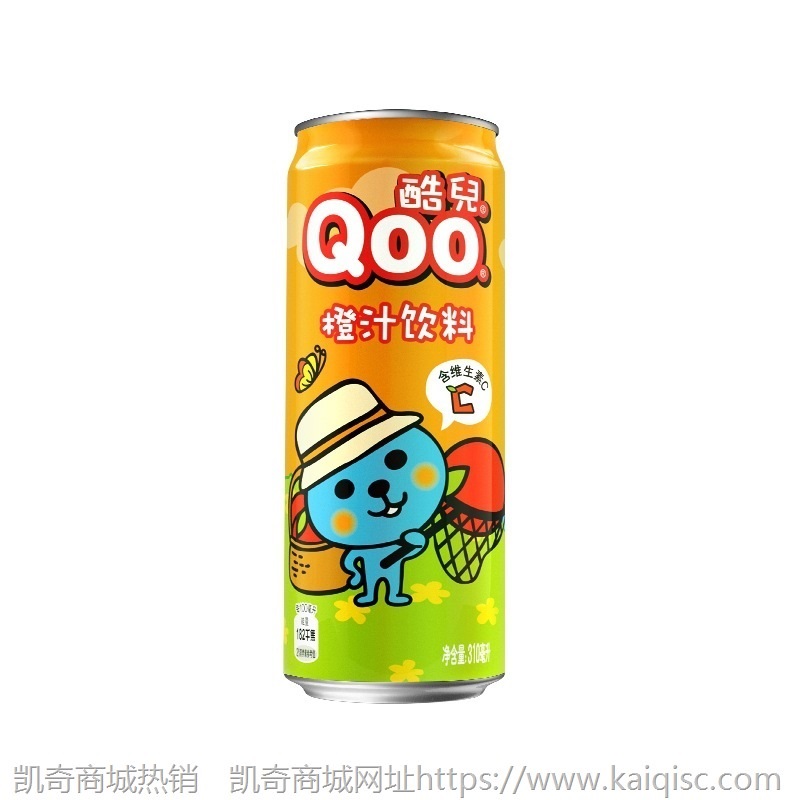 可口可乐美汁源酷儿橙汁汽水310mlX24易拉罐装整箱 果味果汁饮料
