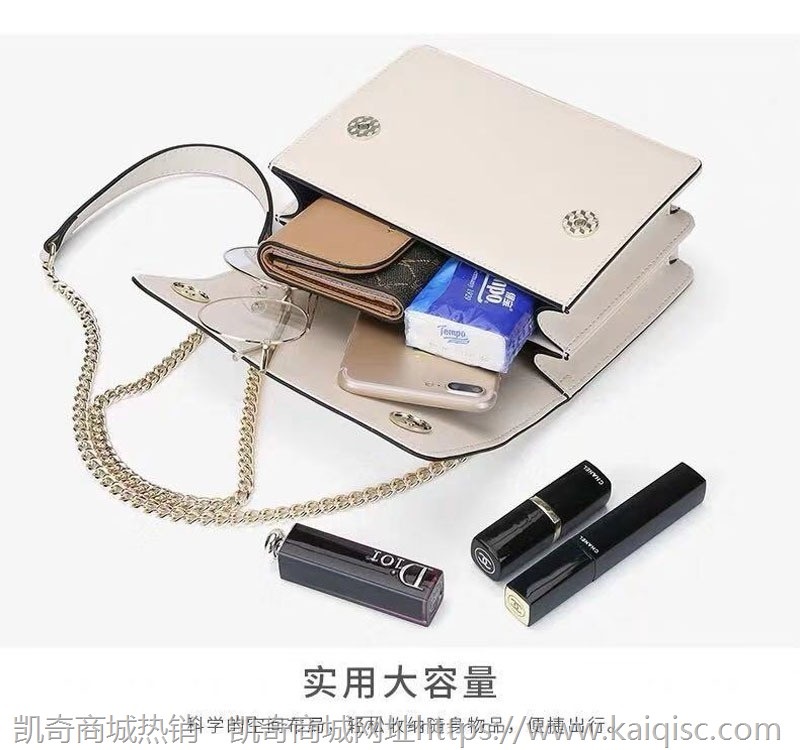 斜挎包女士小包包2021新款时尚单肩包包百搭鹿头真皮链条小方包