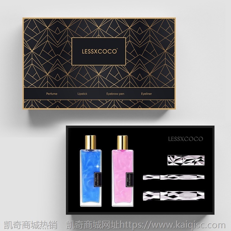 香水彩妆套装 眼线笔睫毛膏口红五件礼盒 女士送礼组合化妆品套盒