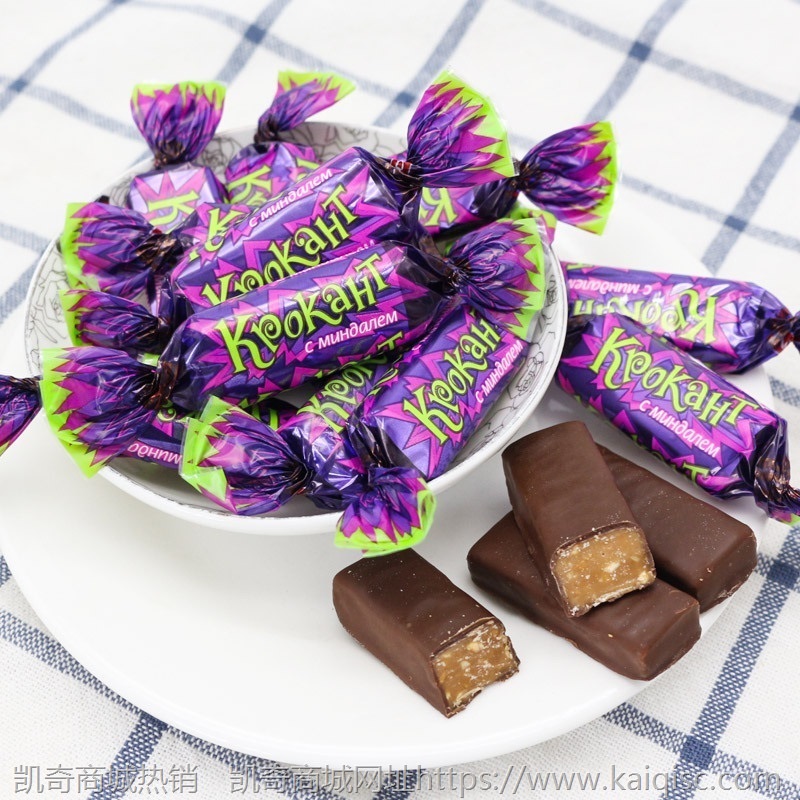 包邮一件代发俄罗斯进口零食紫皮糖巧克力太妃糖喜糖批发