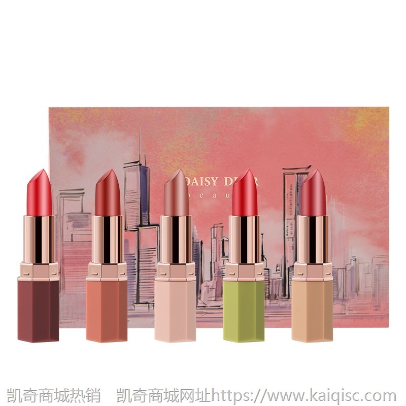 JEAN MISS正品牌摩登花漾浪漫滋润口红5支礼盒套装渐变色保湿滋润