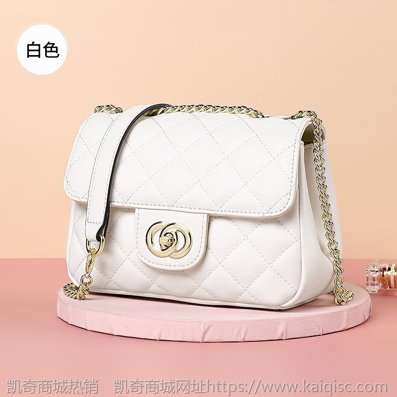 包包2021新款真皮女包菱格链条包潮流时尚女士单肩斜跨包一件代发