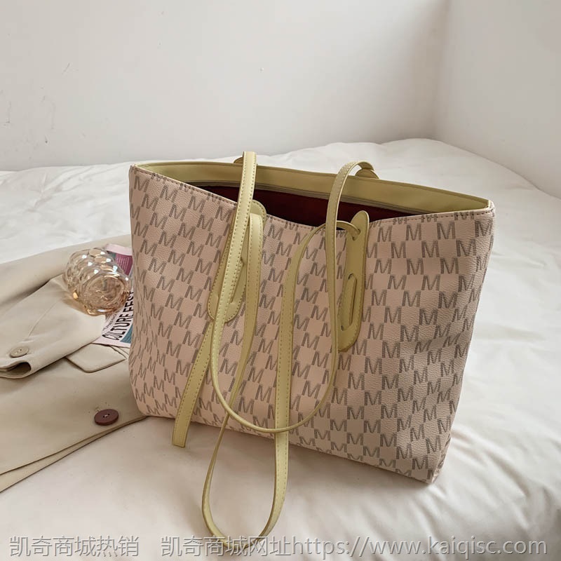大容量托特女包bags2021春夏新款韩版时尚字母印花单肩皮质大包包