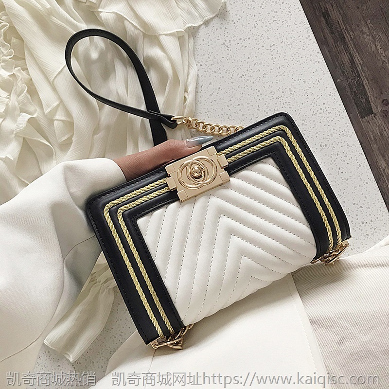 2021秋冬新款包包女包凯奇风菱格链条单肩包 时尚休闲质感小方包
