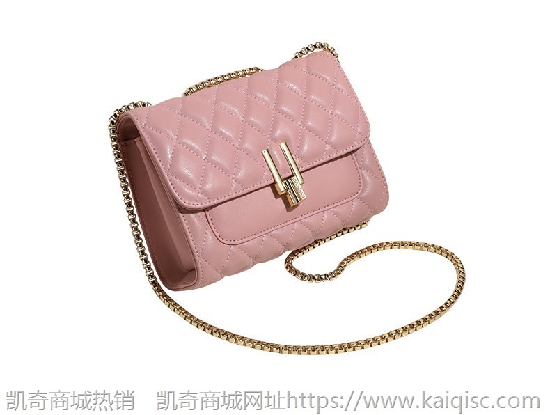 包包2021新款真皮女包菱格链条包潮流时尚女士单肩斜跨包一件代发