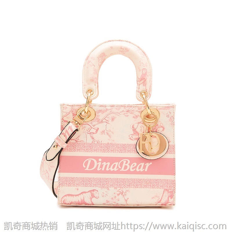 秋季新款包包 女包斜挎单肩包 印花皮革戴妃包 女士包手腕包