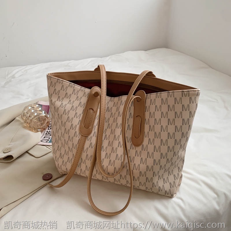 大容量托特女包bags2021春夏新款韩版时尚字母印花单肩皮质大包包