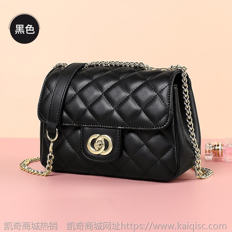 包包2021新款真皮女包菱格链条包潮流时尚女士单肩斜跨包一件代发