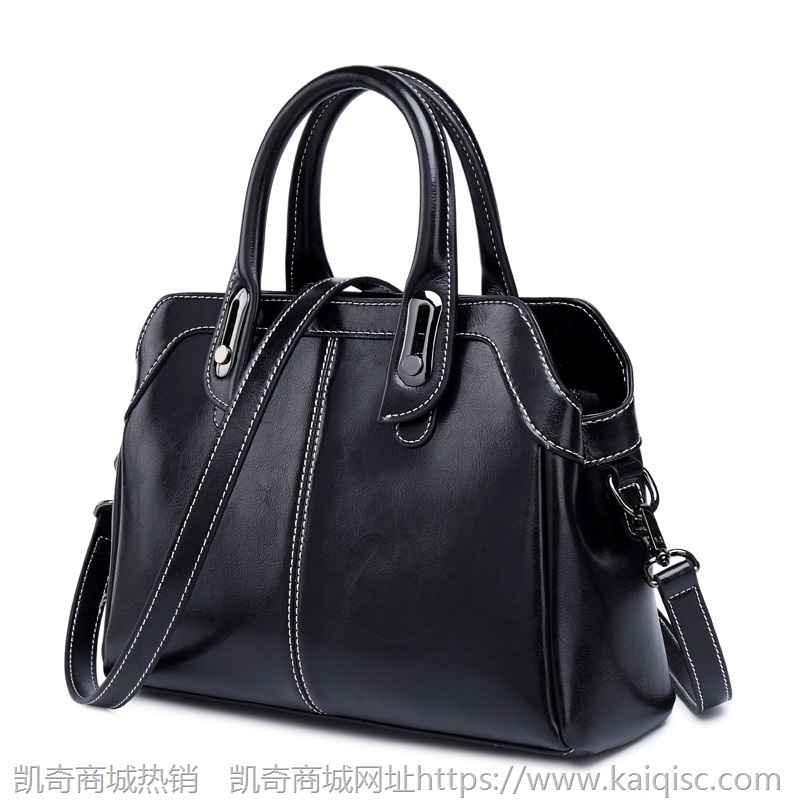 包包女2021新款拼接真皮女包单肩包时尚凯奇风范牛皮手提包广州潮