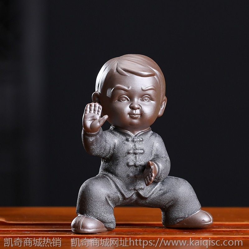 黑金纱精品可养茶玩茶道配件全套功夫小和尚摆件禅意太极创意茶宠