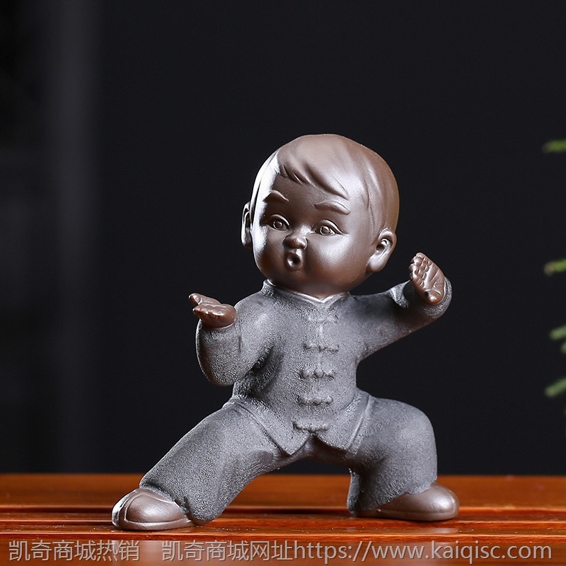 黑金纱精品可养茶玩茶道配件全套功夫小和尚摆件禅意太极创意茶宠