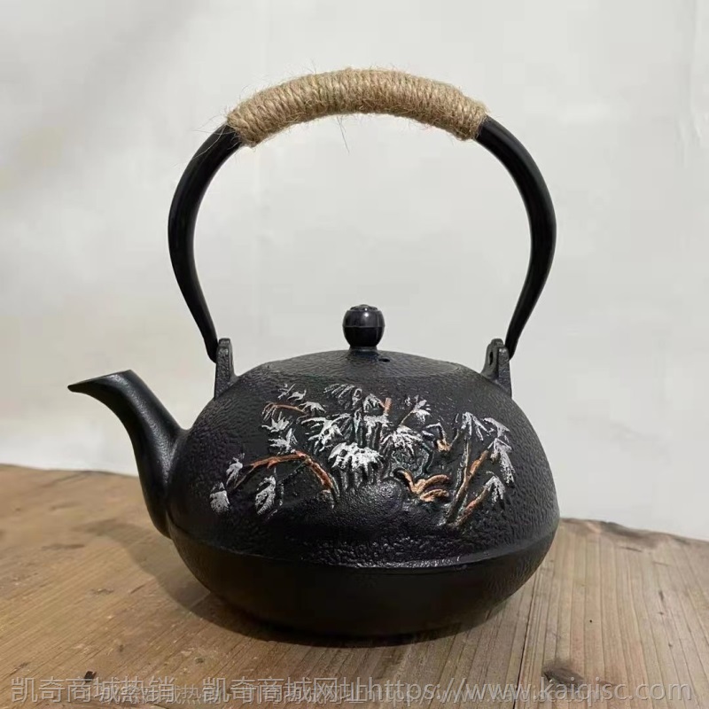 家居软装新中式茶室茶壶装饰柜摆件茶样板房复古博古架艺术铁茶壶