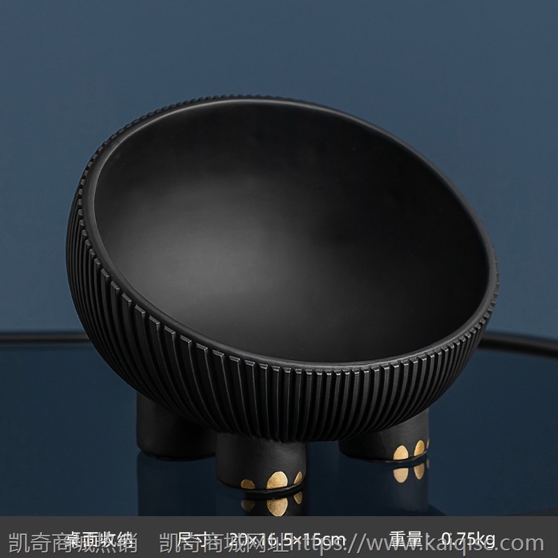 创意轻奢吞金兽玄关钥匙收纳桌面摆件家居饰品客厅茶几果盘收纳盒